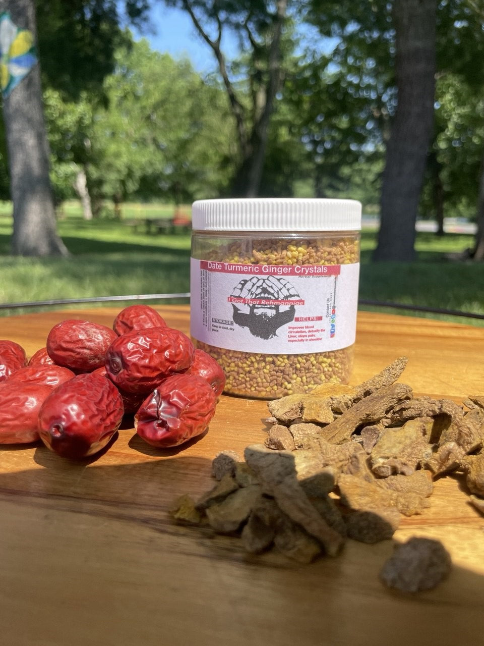 Date Turmeric Ginger Crystals